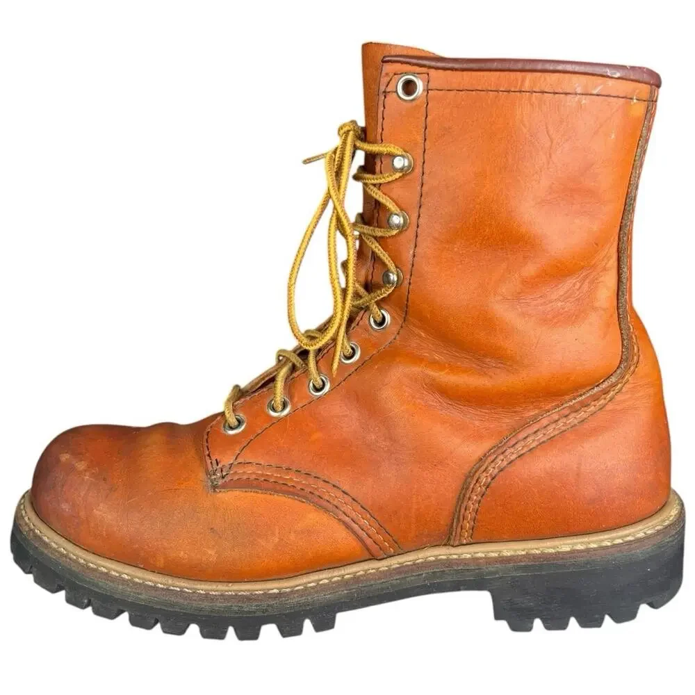 Vintage 80’s Red Wing Irish Setter Men’s Brown Leather Logger Boot Size 8.5 C